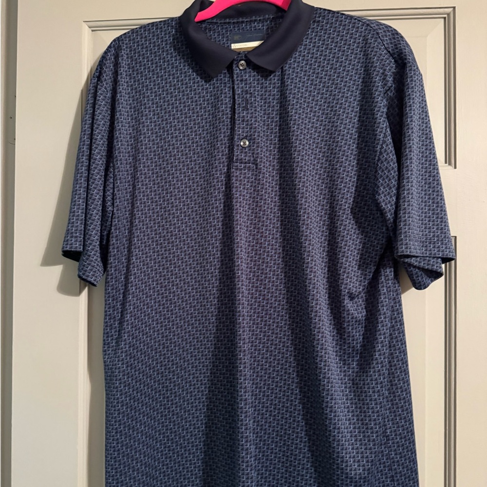Navy Geometric Polo Shirt